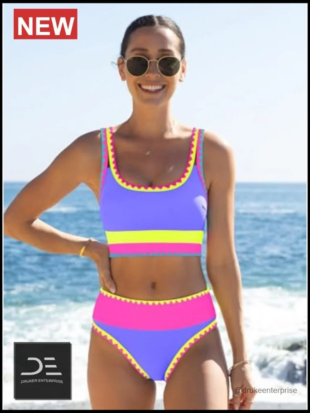 High Waisted Bikini Set with Tummy Control Swim Skirt 3 Piece Bathing Suit